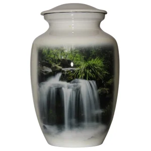 Forest Waterfall Cremation Urn