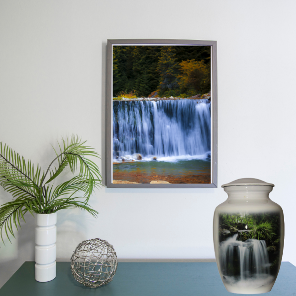 Forest Waterfall Cremation Urn lifestyle image