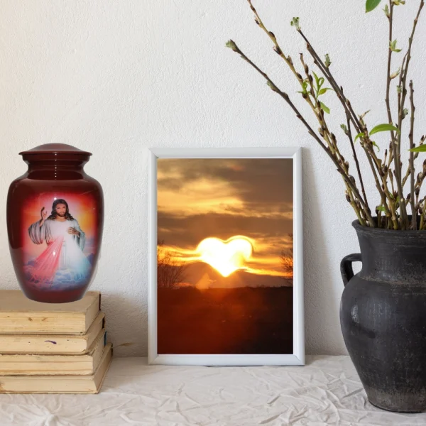 Jesus Divine Mercy Cremation Urn lifestyle image