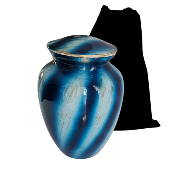 Blue Swirl Cremation Urn - Image 4