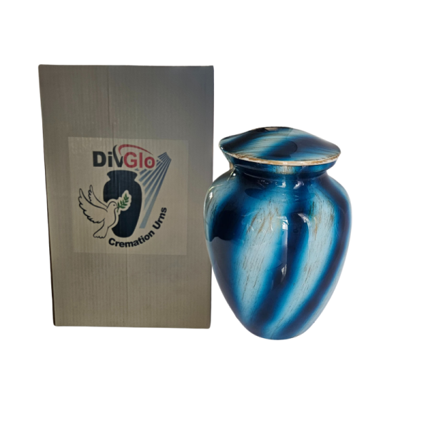 Blue Swirl Cremation Urn - Image 3