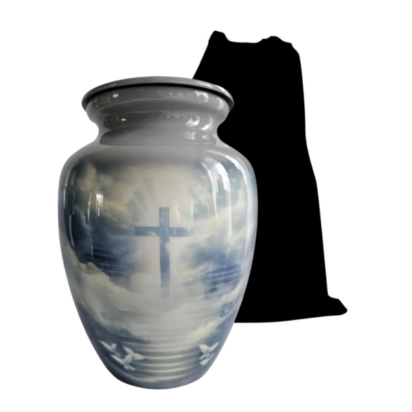 Cross in Clouds Cremation Urn - Image 2