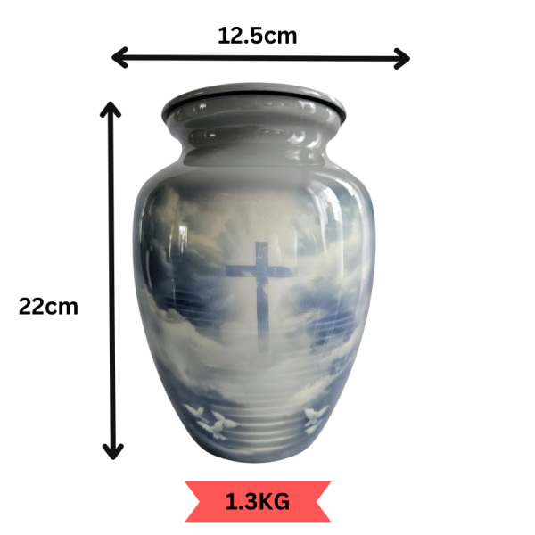 Cross in Clouds Cremation Urn - Image 5