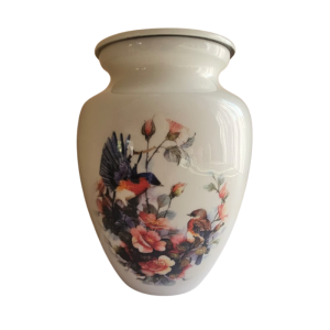 Floral Bird Cremation Urn