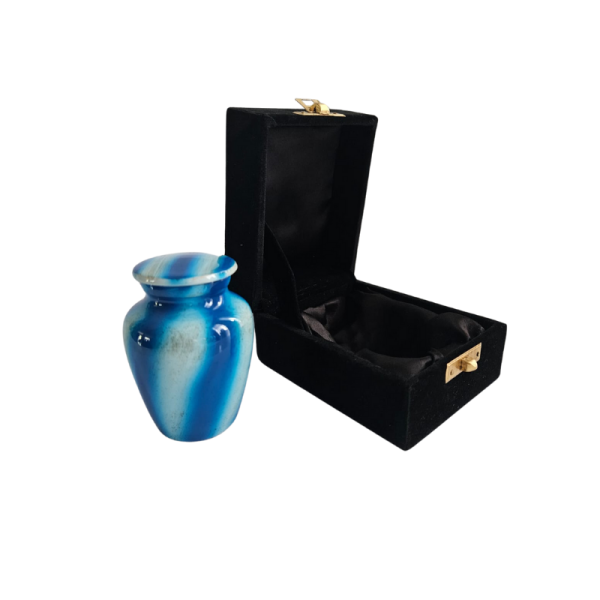 Blue Swirl Cremation Urn - Image 6