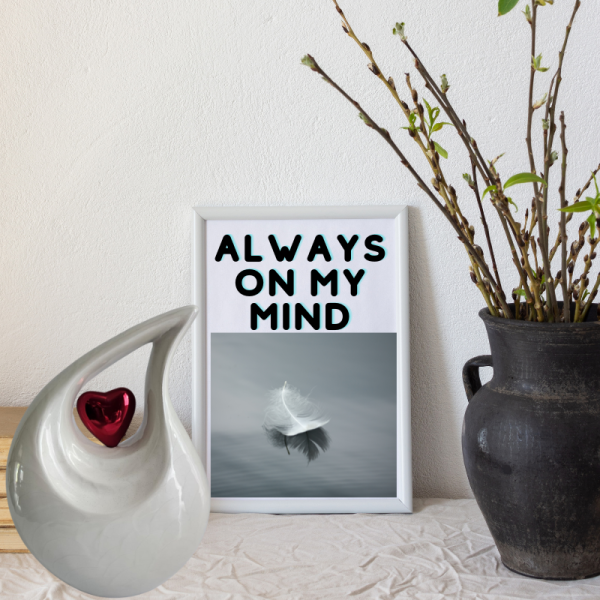 White Teardrop Cremation Urn - Image 2