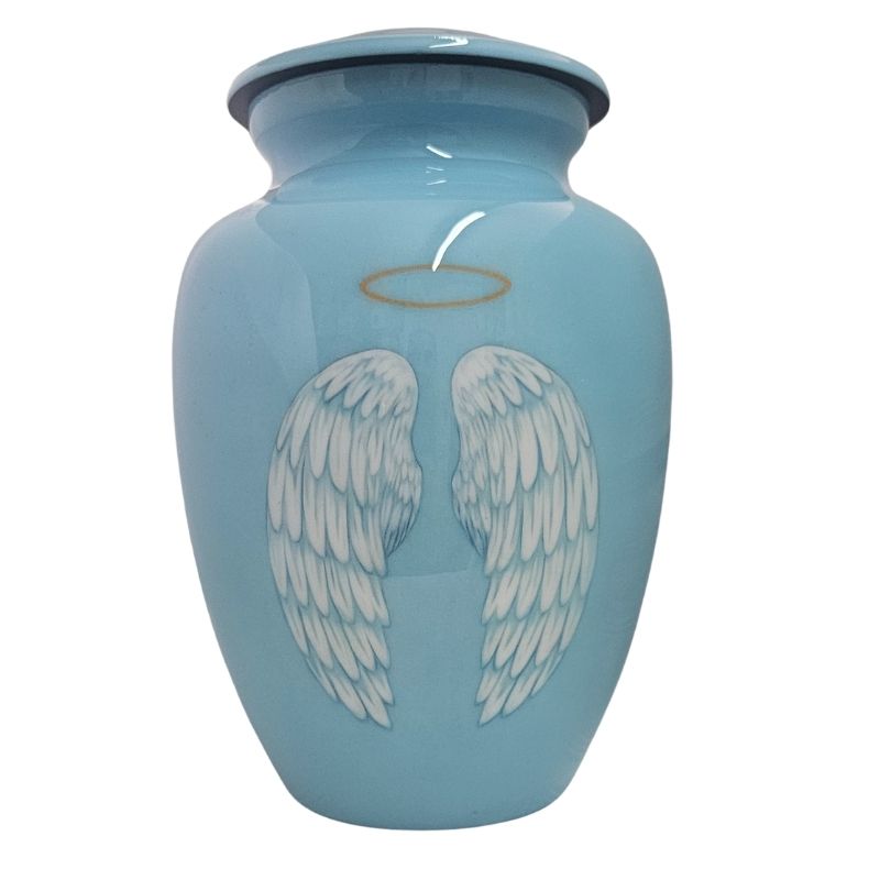 Blue Angel Wings Cremation Urn