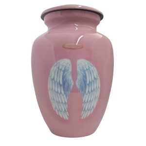 Pink Angel Wings Cremation Urn